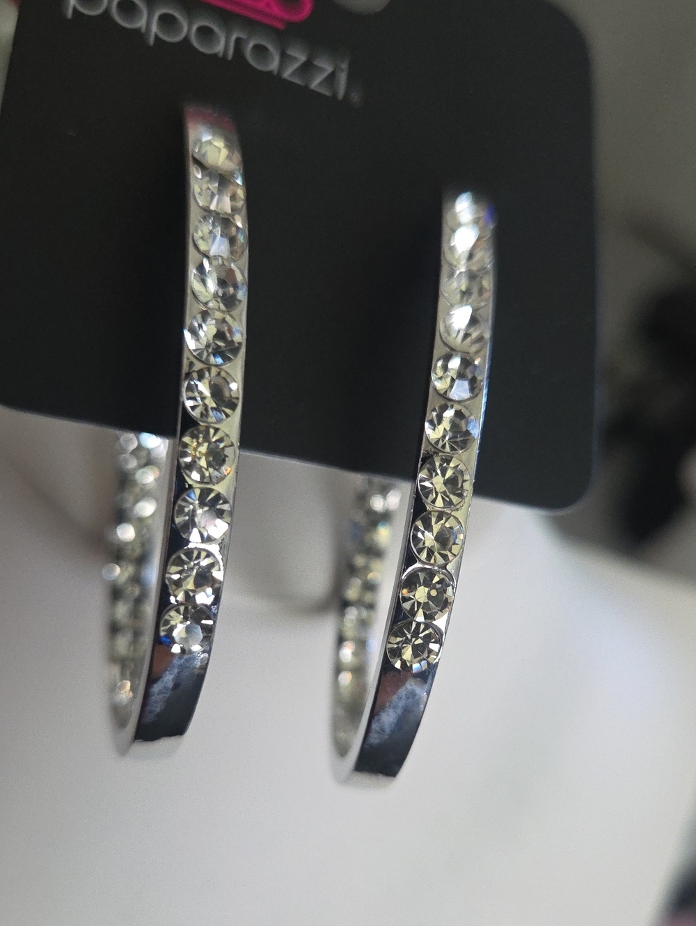 Paparazzi Borderline Brilliance White Earrings NWT